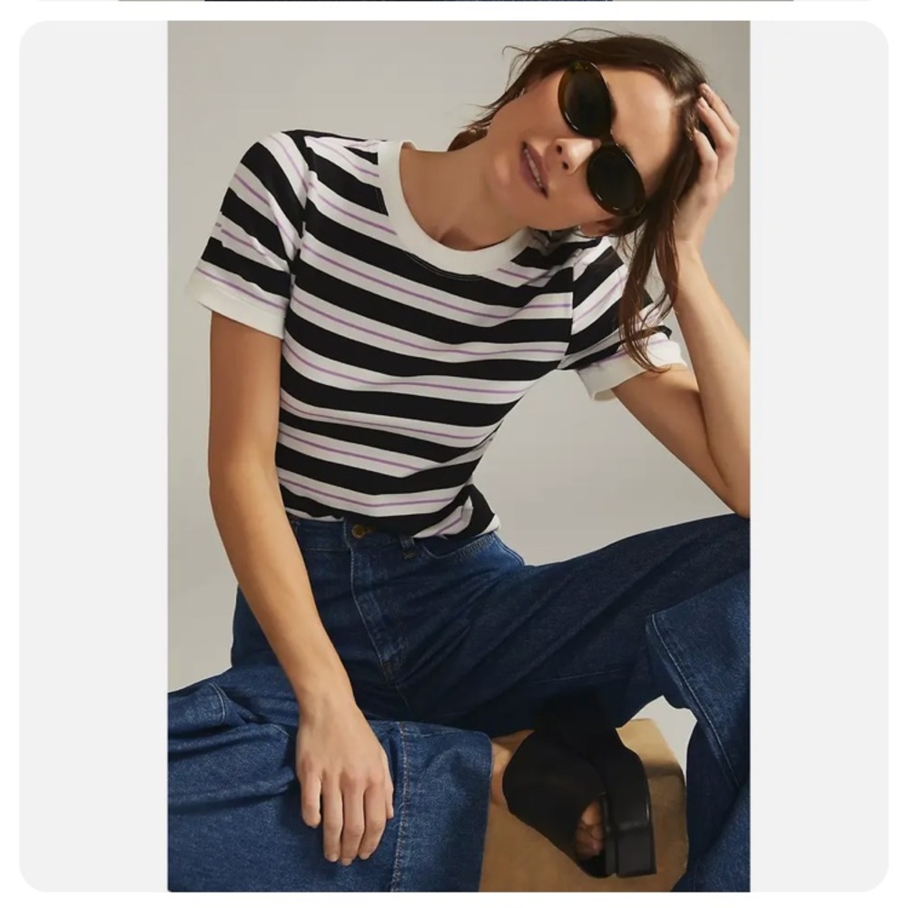 Anthropologie Maeve striped ringer t-shirt